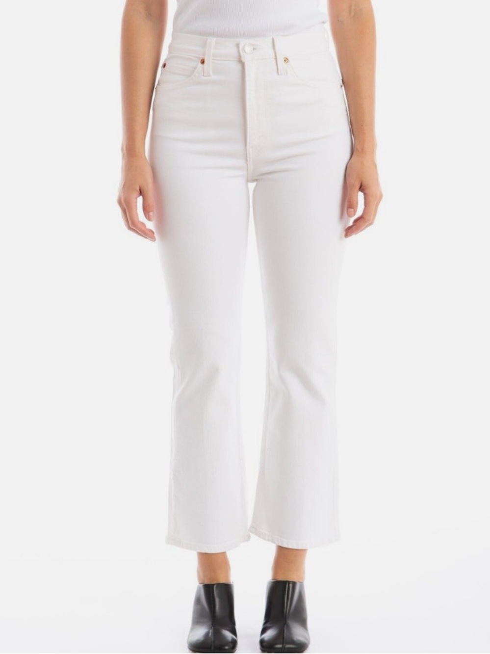 RE/DONE '70s Crop Boot Jeans in White – Size 30
